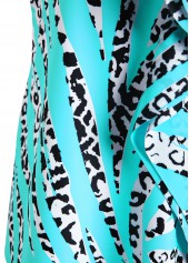 Ruffle Animal Print Cyan Tankini Set | thumb picture 