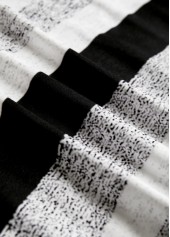 Black Zipper Striped Long Sleeve Turn Down Collar Sweatshirt | thumb picture 