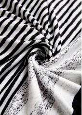 Black Zipper Striped Long Sleeve Turn Down Collar Sweatshirt | thumb picture 