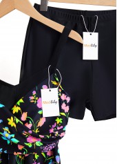 Surplice Floral Print Multi Color Swimdress and Shorts | thumb picture 