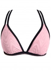 Contrast Binding Jacquard Light Pink Bikini Set | thumb picture 