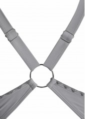 Patchwork Tribal Print Light Grey One Piece Swimwear