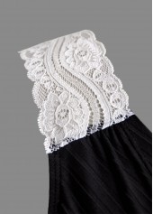 Lace Patchwork Black Bikini Set With Matching Cover Up | thumb picture 