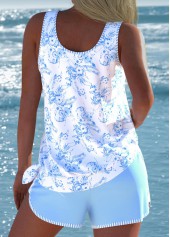 Tie Floral Print Blue Tankini Set | thumb picture 