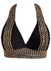 Jacquard Tie Black Patchwork Bikini Set | thumb picture 