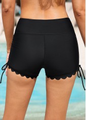 High Waisted Ruched Black Swim Shorts | thumb picture 