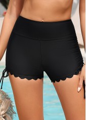 High Waisted Ruched Black Swim Shorts | thumb picture 