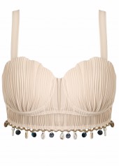 Tie High Waisted Beige Bikini Set | thumb picture 
