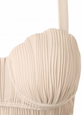 Tie High Waisted Beige Bikini Set | thumb picture 