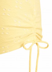 Jacquard Detail Yellow Bandeau Tankini Set | thumb picture 