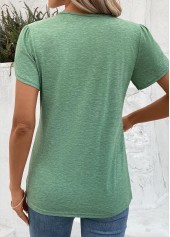 Sage Green Short Sleeve V Neck T Shirt | thumb picture 