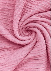 Pink Jacquard Short Sleeve Asymmetrical Neck T Shirt | thumb picture 