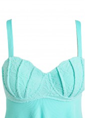 Jacquard Mint Green Square Neck One Piece Swimdress | thumb picture 