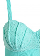 Jacquard Mint Green Square Neck One Piece Swimdress | thumb picture 