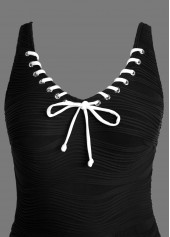 Jacquard Tie Black One Piece Swimdress | thumb picture 