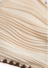 Ruched Light Camel V-Neck Bikini Set | thumb picture 