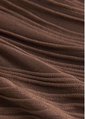 Ruched Light Camel V-Neck Bikini Set | thumb picture 