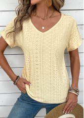 Ginger Embroidery Short Sleeve V Neck T Shirt | thumb picture 