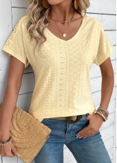 Ginger Embroidery Short Sleeve V Neck T Shirt | thumb picture 