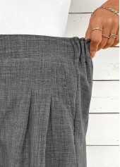 Dark Grey Marl Button Straight Leg High Waisted Shorts | thumb picture 