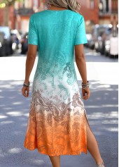 Multi Color Split Tribal Print A Line Dress | thumb picture 