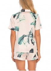 Multi Color Tropical Plants Print Lounge Top and Shorts | thumb picture 