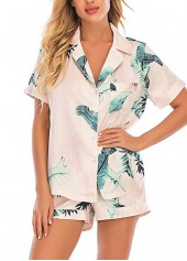 Multi Color Tropical Plants Print Lounge Top and Shorts | thumb picture 
