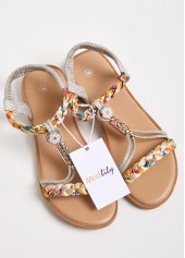 Beige Rubber Detail Open Toe Falt | thumb picture 