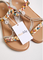 Beige Rubber Detail Open Toe Falt | thumb picture 