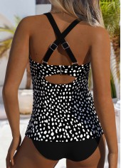 Polka Dot Black Bandeau Tankini Set | thumb picture 