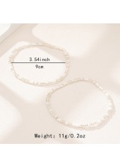 White Pearl Bohemian Beaded Anklet Set | thumb picture 