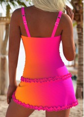 Tie Mid Waisted Ombre Pink Tankini Set | thumb picture 