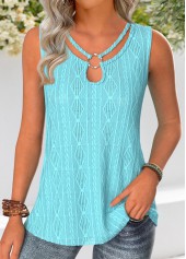 Mint Green Tummy Coverage Sleeveless Round Neck Tank Top