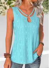 Mint Green Tummy Coverage Sleeveless Round Neck Tank Top | thumb picture 
