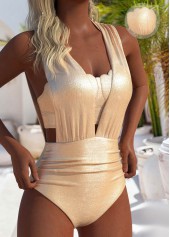 Hot Stamping Golden One Piece Swimwear and Bra
