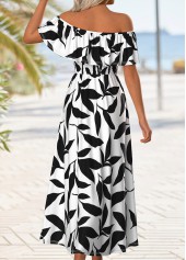Multi Color Split Leaf Print Maxi Sleeveless Dress | thumb picture 