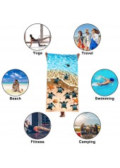 Sky Blue Marine Life Print Beach Blanket | thumb picture 