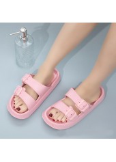 Pink Color Round Toe Falt Sliders | thumb picture 