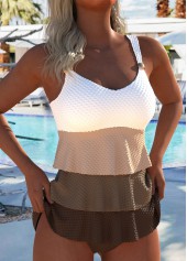 Mid Waisted Light Coffee Tankini Set
