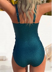 Peacock Blue Stretch One Piece Swimwear | thumb picture 