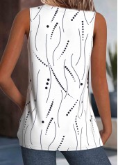 White Lightweight Polka Dot Sleeveless V Neck Tank Top | thumb picture 
