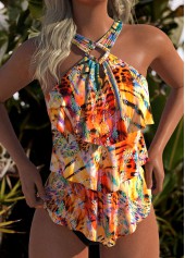 Layered Animal Print Multi Color Tankini Top-No Bottom | picture 3