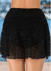 High Waisted Patchwork Mesh Black Pantskirt | thumb picture 