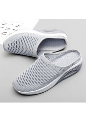 Grey Round Toe Low Heel Slippers | thumb picture 