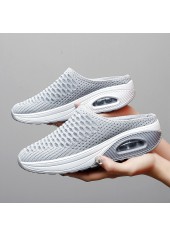 Grey Round Toe Low Heel Slippers | thumb picture 