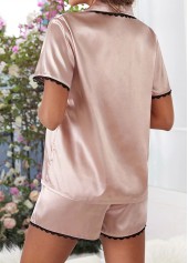 Light Pink Short Sleeve Lounge Top and Shorts | thumb picture 