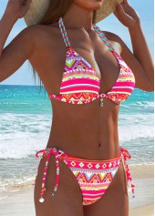 Bowknot Tribal Print Multi Color Bikini Set | thumb picture 