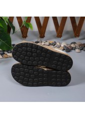 Beige Canvas Detail Closed Toe Falt | thumb picture 