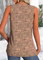 Light Coffee Lightweight Polka Dot Sleeveless Tank Top | thumb picture 