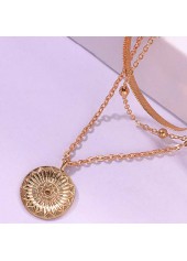Gold Color Alloy Detail Round Necklace | thumb picture 